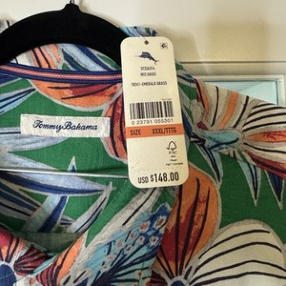 Tommy Bahama IslandZone Iris Oasis Camp Shirt - Emerald Grass SZ XXXL NWT - Picture 5 of 10